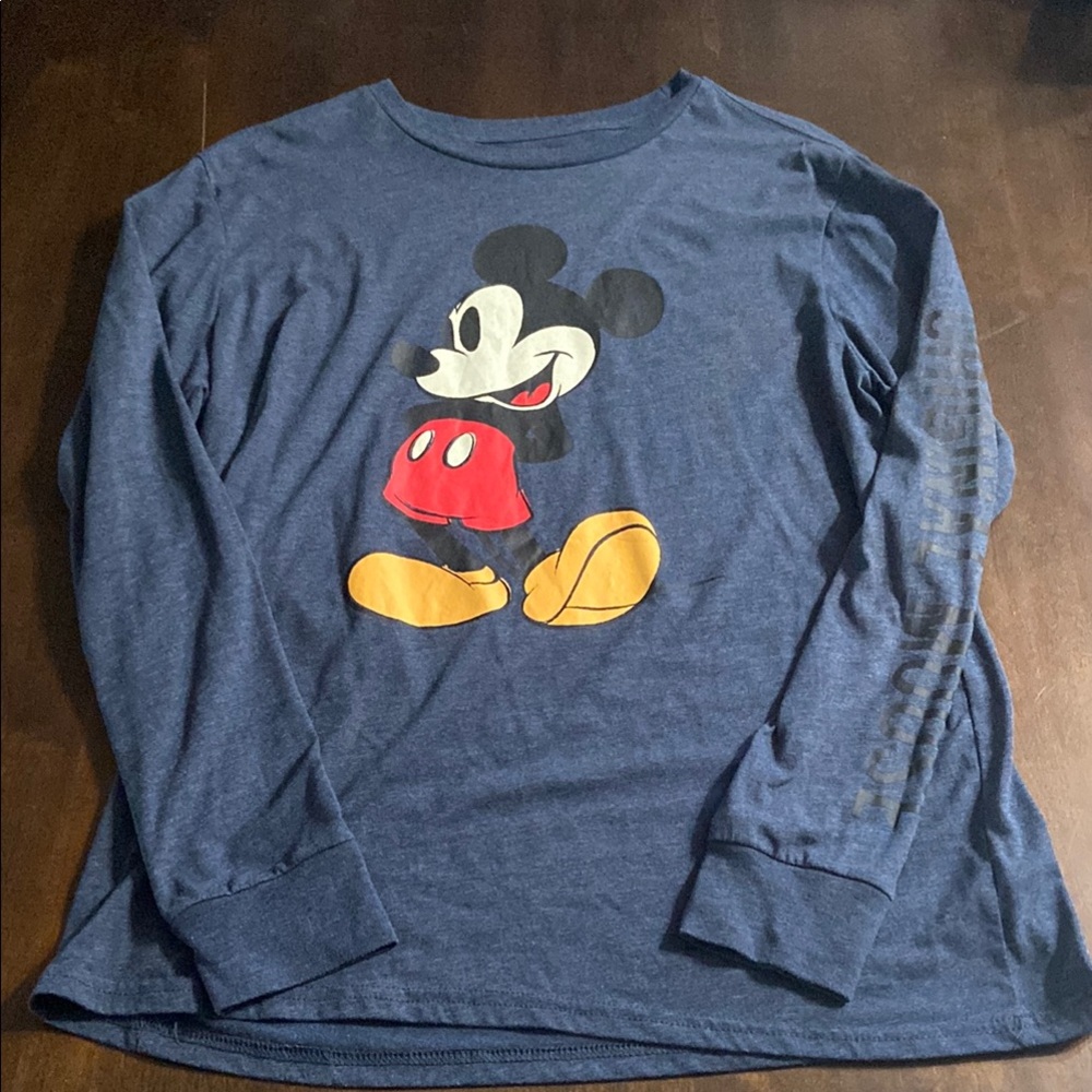 Disney Blue Long Sleeve Mickey Mouse Tee